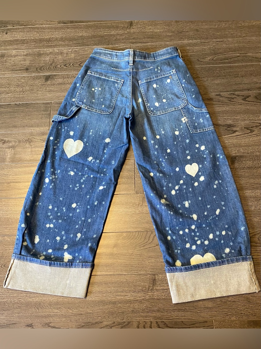 NWOT The Kaden Barrel Carpenter Pilcro Heart Paint-Splatter Jeans - Picture 5 of 9